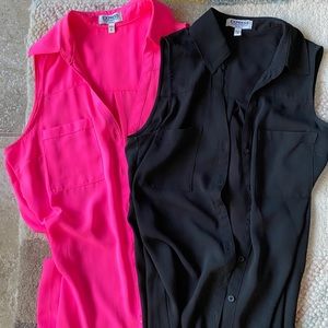 Express bundle: 2 sleeveless button up tank blouse